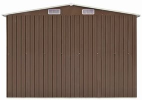barna horganyzott acél kerti fészer 257 x 990 x 181 cm