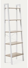 Fehér-natúr színű polcos állvány tölgyfa dekorral 56x172x32 cm Aarhus – Kave Home
