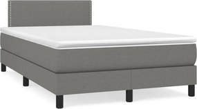 vidaXL sötétszürke szövet rugós ágy matraccal 120 x 200 cm
