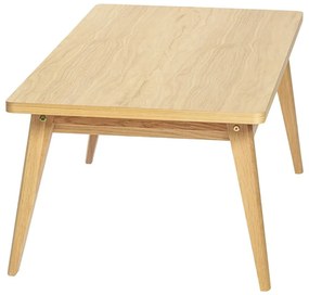 Natúr színű dohányzóasztal tölgyfa dekorral 60x120 cm Nice – Woodman