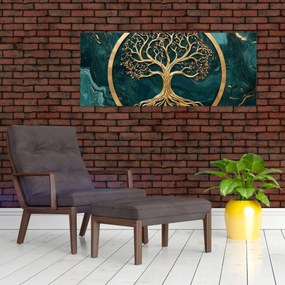 Kép – Márványban lévő arany életfa (120x50 cm)