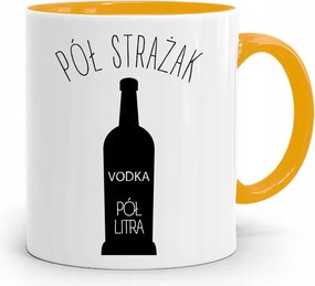 Sárga Bögre Tűzoltónak Fél Liter Nyomtatott Fotóval