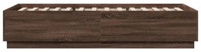 barna tölgyszínű szerelt fa ágykeret LED-del 90 x 200 cm