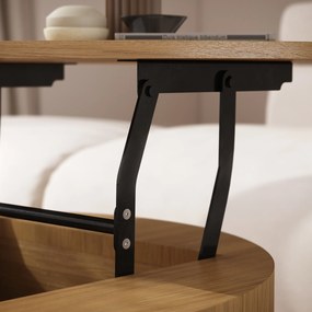 Mazzoni FRIDA Természetes Tölgyfa – MODERN DOHÁNYZÓASZTAL FELHAJTHATÓ LAPPAL ÉS TÁROLÓVAL