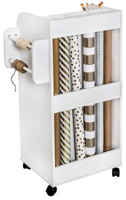 Gurulós tárolószekrény polcokkal, fiókokkal