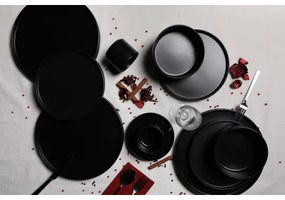 20 darabos étkészlet, fekete/kőkerámia