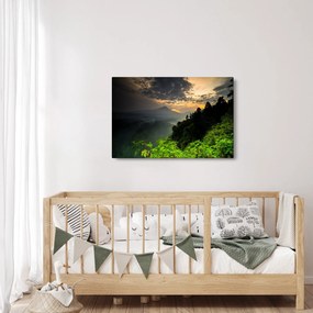 Kép - zöld hegyvidéki táj (90x60 cm)