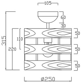 Trio - Felületre szerelhető csillár BASCA 1xE27/60W/230V