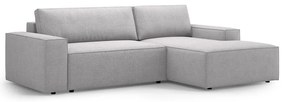 Világosszürke buklé kinyitható sarokkanapé (jobb oldali) Jodie – Micadoni Home