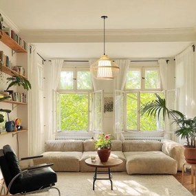 Immax 08256L - Csillár zsinóron PINCHOS 1xE27/40W/230V átm. 40 cm bambusz