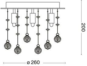 Ideal Lux-LED Kristály mennyezeti lámpa MOONLIGHT 5xG9/3W/230V átm. 26 cm fényezett króm