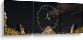 Kép - Louvre éjjel (órával) (90x30 cm)