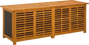 vidaXL Kerti Tároló Doboz 243 L Tömör Akácfa 150 x 50 x 56 cm Fekete