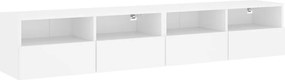 vidaXL 2 db fehér szerelt fa fali TV-szekrény 80 x 30 x 30 cm