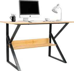 Polcos íróasztal, bükkfa/fekete, TARCAL 100