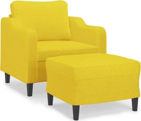 vidaXL világossárga szövet kanapéfotel lábtartóval 60 cm