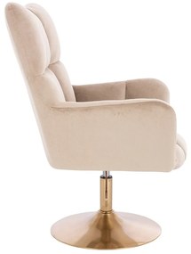 HR650N Latte modern velúr szék arany lábbal