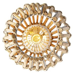 Rusztikus mennyezeti lámpa bambuszból és fehérből - Canna Capsule