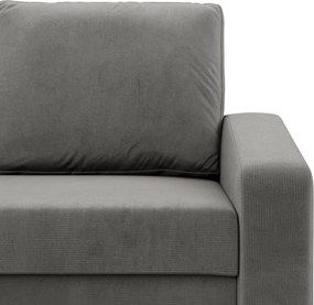 Zeus kanapéágy, bársony, hab töltet, döntött kartámasz, világosszürke