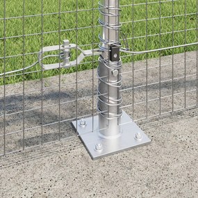Kerítésoszlop Készlet 2 db Horganyzott acél 10 x 1 m Tartós