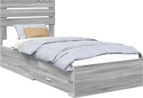 vidaXL Ágykeret fiókkal fejtámlával tárolóval Faanyag
