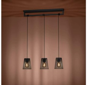 Eglo 390003 - Csillár zsinóron BOGOTA 3xE27/40W/230V fekete