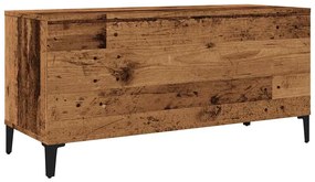 antik fa színű szerelt fa hanglemezszekrény 100 x 38 x 48 cm