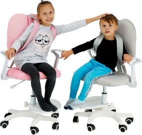 Növekvő szék alappal és pántokkal, rózsaszín/fehér, ANAIS