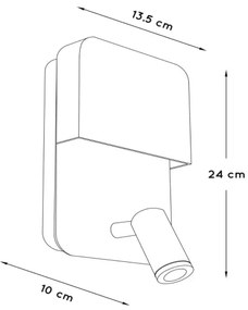 Lucide 79200/08/30 - BOXER LED fali lámpa 5W/230V + 5W USB, fekete
