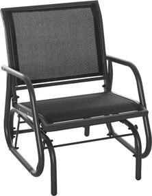 Outsunny Fém Hinta Szék Kerti Szék Kartámaszos és Hátlapos Hinta Szék, Maximum 120 kg Terhelhetőség, Kültéri Pihenő Szék Erkélyre, Kertbe és Teraszra,