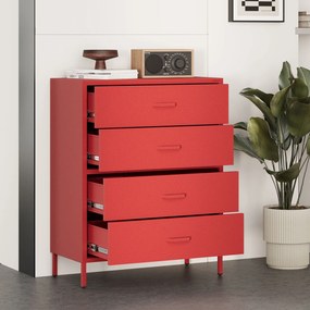 Komód CARLA , 800 x 1015 x 400 mm, Modern: piros