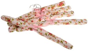 Vállfaszett 5db-os,rózsaszín rózsás,textil 38x9x2cm