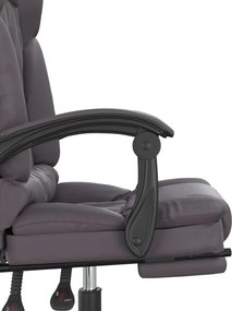 vidaXL szürke műbőr dönthető irodai masszázsszék
