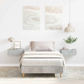 betonszürke szerelt fa ágykeret matrac nélkül 90 x 190 cm