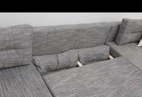 RONNY U ágyazható ülőgarnitúra, 346x90x159, berlin 01/fehér öko-bőr