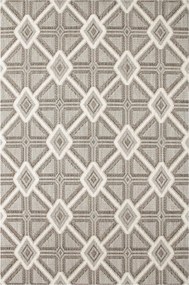 240x330 cm Divatos Szőnyeg Angola Szürke Krém Nappaliba Geometrikus Rombuszok