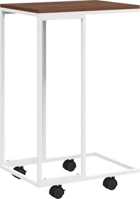 vidaXL fehér szerelt fa kisasztal kerekekkel 40 x 30 x 63,5 cm