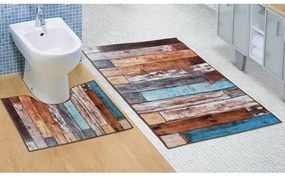 Bellatex fürdőszobai szőnyegkészlet Fapadló 3D , 60 x 100 cm, 60 x 50 cm