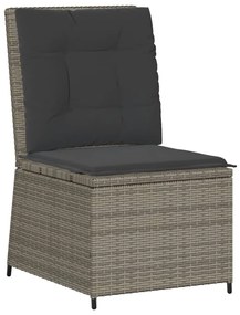 szürke polyrattan dönthető kerti kanapé párnákkal