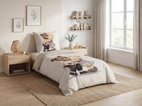 Gyermek ágyneműhuzat renforcé pamutból TEDDY HENRY bézs Ágyneműhuzat mérete: 80 x 80 cm | 135 x 200 cm