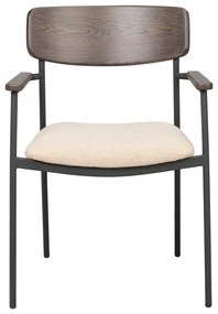 Krémszínű-sötétbarna étkezőszék szett 2 db-os Maymont – Rowico