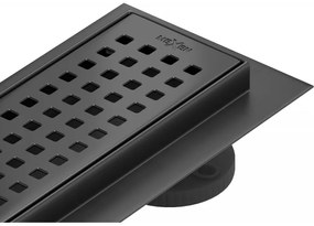 Mexen Lapos rozsdamentes zuhanyfolyĂł 70cm, M08 minta, fekete, 1725070-15
