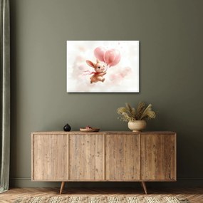 Kép - Nyuszi léggömbökkel (70x50 cm)