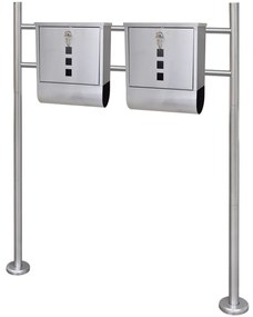 Dupla postaláda rozsdamentes acél állvánnyal