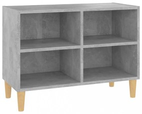 betonszürke TV-szekrény tömör falábakkal 69,5 x 30 x 50 cm