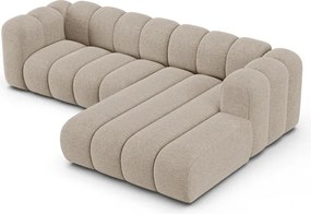 Bézs zsenília sarokkanapé (jobb oldali-heverő résszel) Lupine – Micadoni