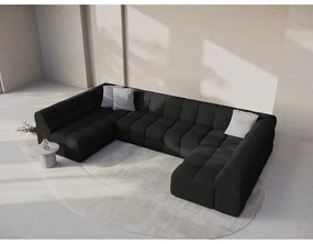 Fekete sarokkanapé (U alakú) Kendal – Micadoni