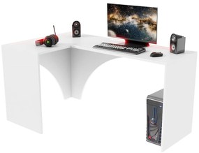 Sarok LED PC asztal Uhlominn (fehér). 1092073