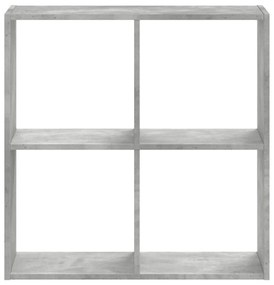 betonszürke szerelt fa könyvespolc 68,5 x 32 x 68,5 cm
