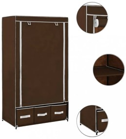 vidaXL barna szövet ruhásszekrény 87 x 49 x 159 cm